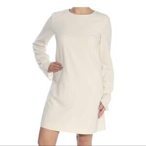 Dylan Gray ivory mini dress Long bell sleeves back keyhole button closure S 6
Ch